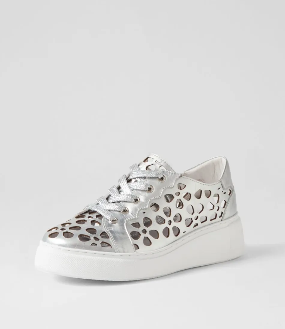 Women DJANGO & JULIETTE Sneakers<Yarry Silver White Leather Sneakers