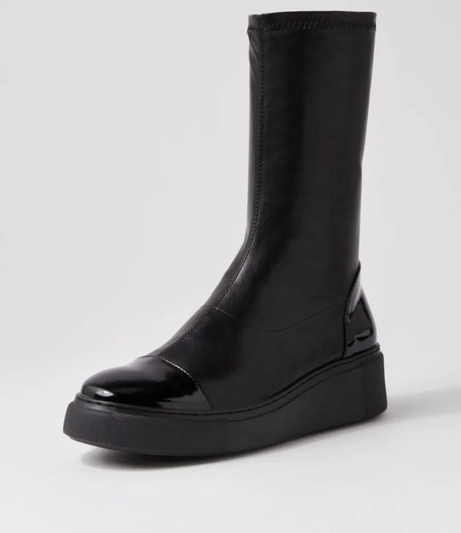 Women DJANGO & JULIETTE Boots<Yiggy Black Patent Stretch Calf Boots