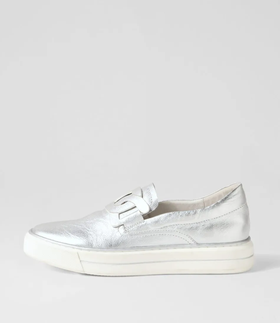 Women DJANGO & JULIETTE Sneakers<Yinnit Silver White Leather Sneakers