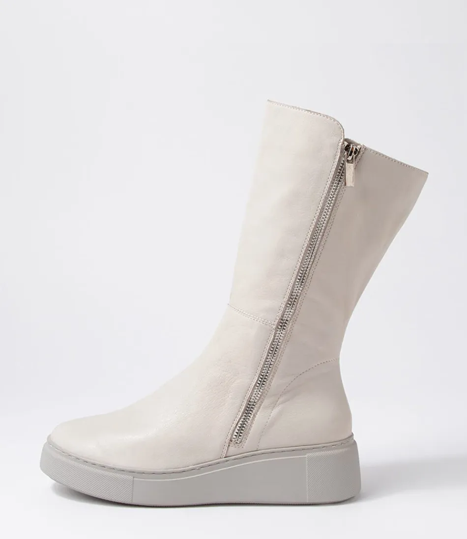 Women DJANGO & JULIETTE Boots<Yogue Ivory Misty Leather Calf Boots