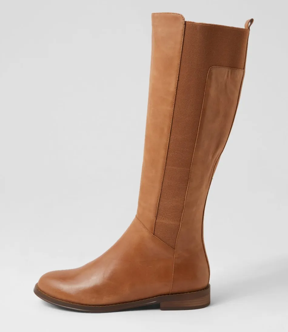 Women DJANGO & JULIETTE Boots<Youss Dark Tan Leather Knee High Boots