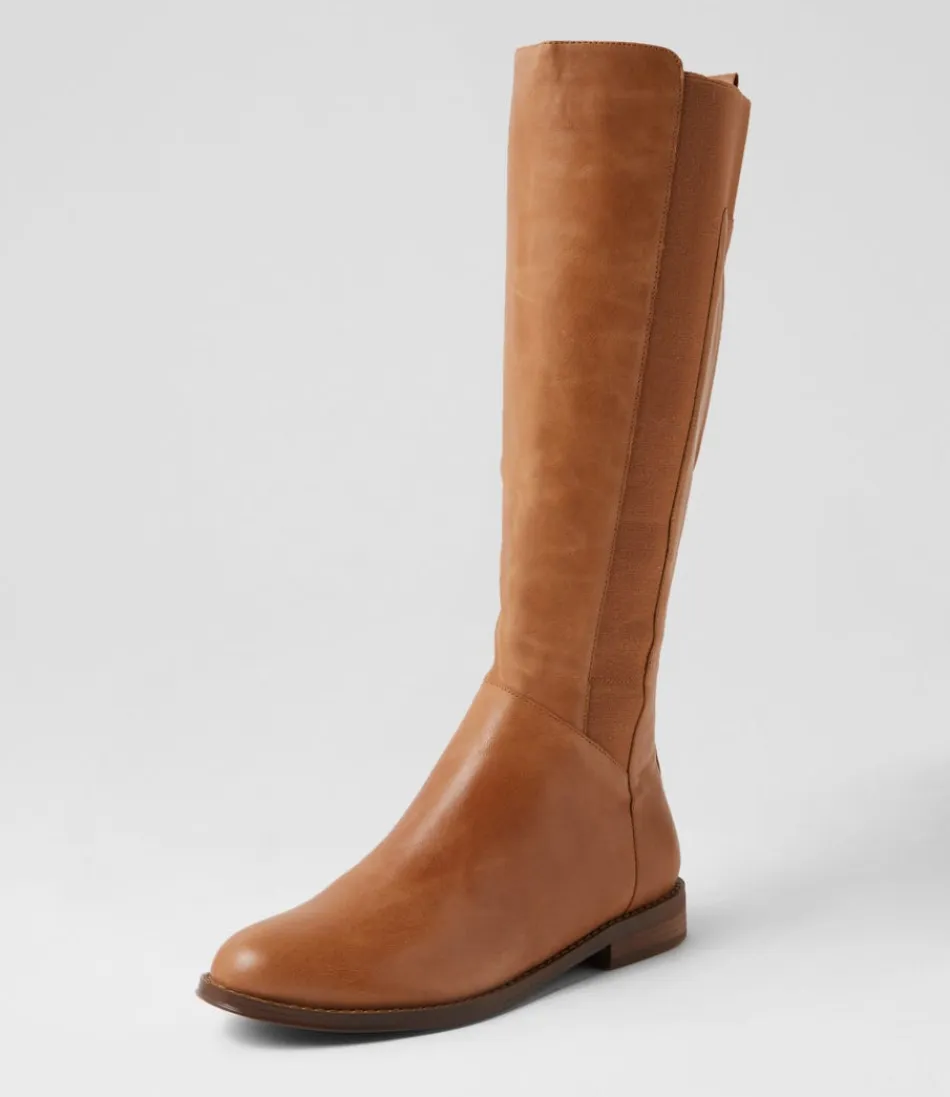 Women DJANGO & JULIETTE Boots<Youss Dark Tan Leather Knee High Boots