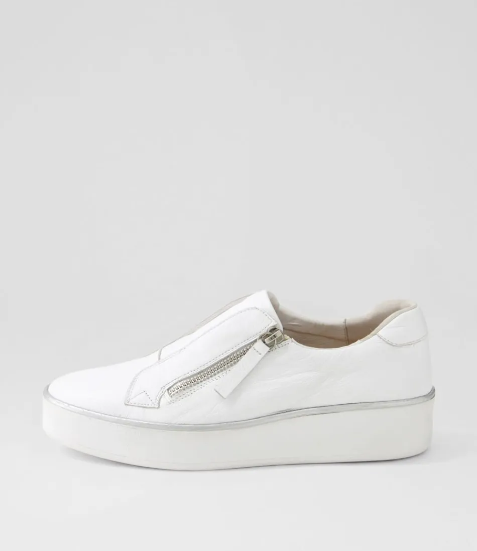 Women ZIERA Flats<Zikta W White Leather Sneakers