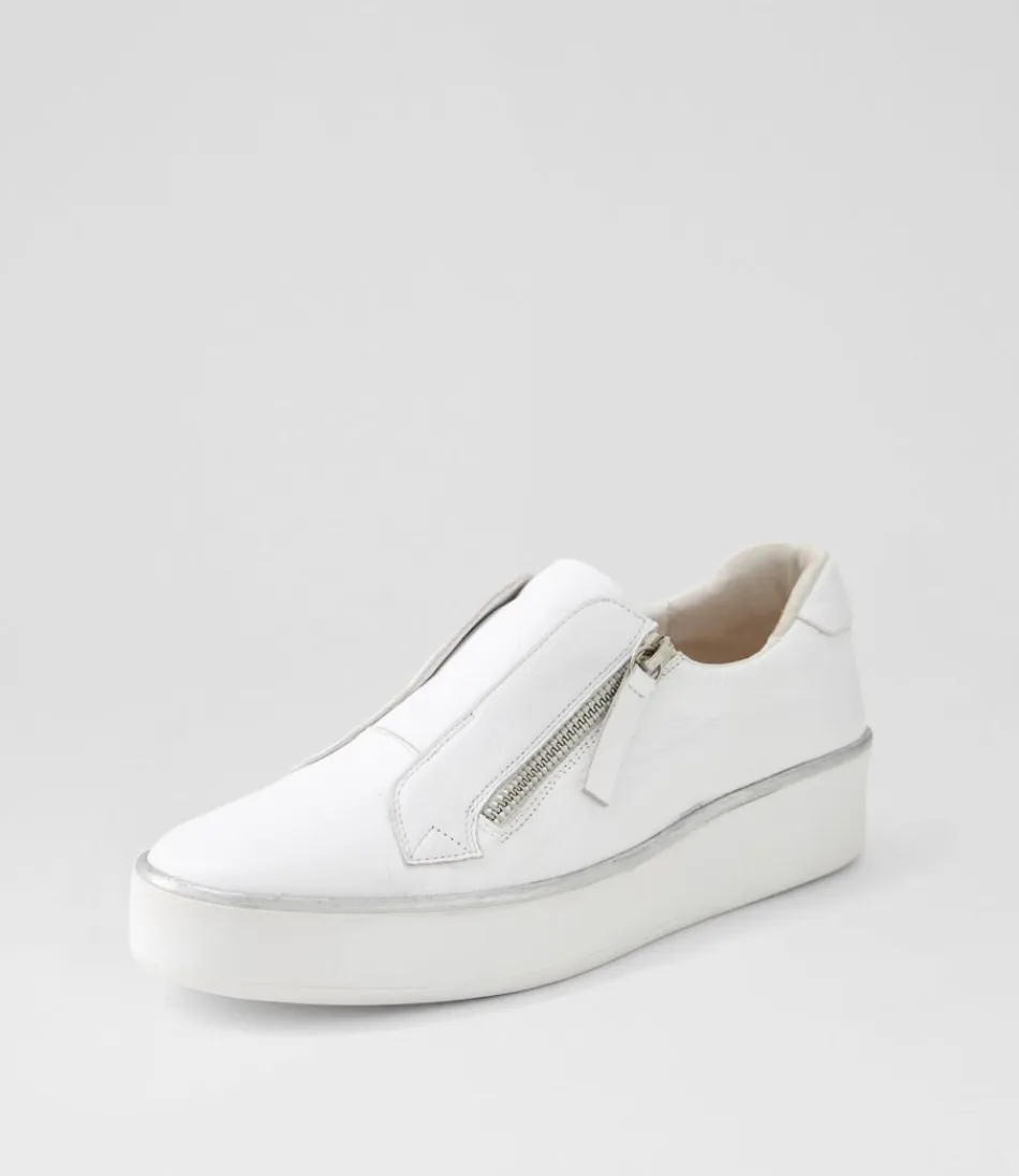 Women ZIERA Flats<Zikta W White Leather Sneakers