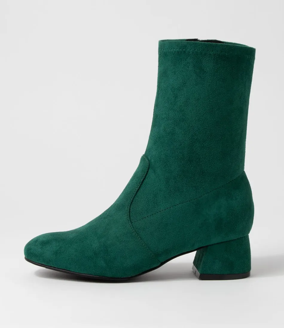 Women ZIERA Boots<Zuka W Emerald Stretch Microsuede Ankle Boots