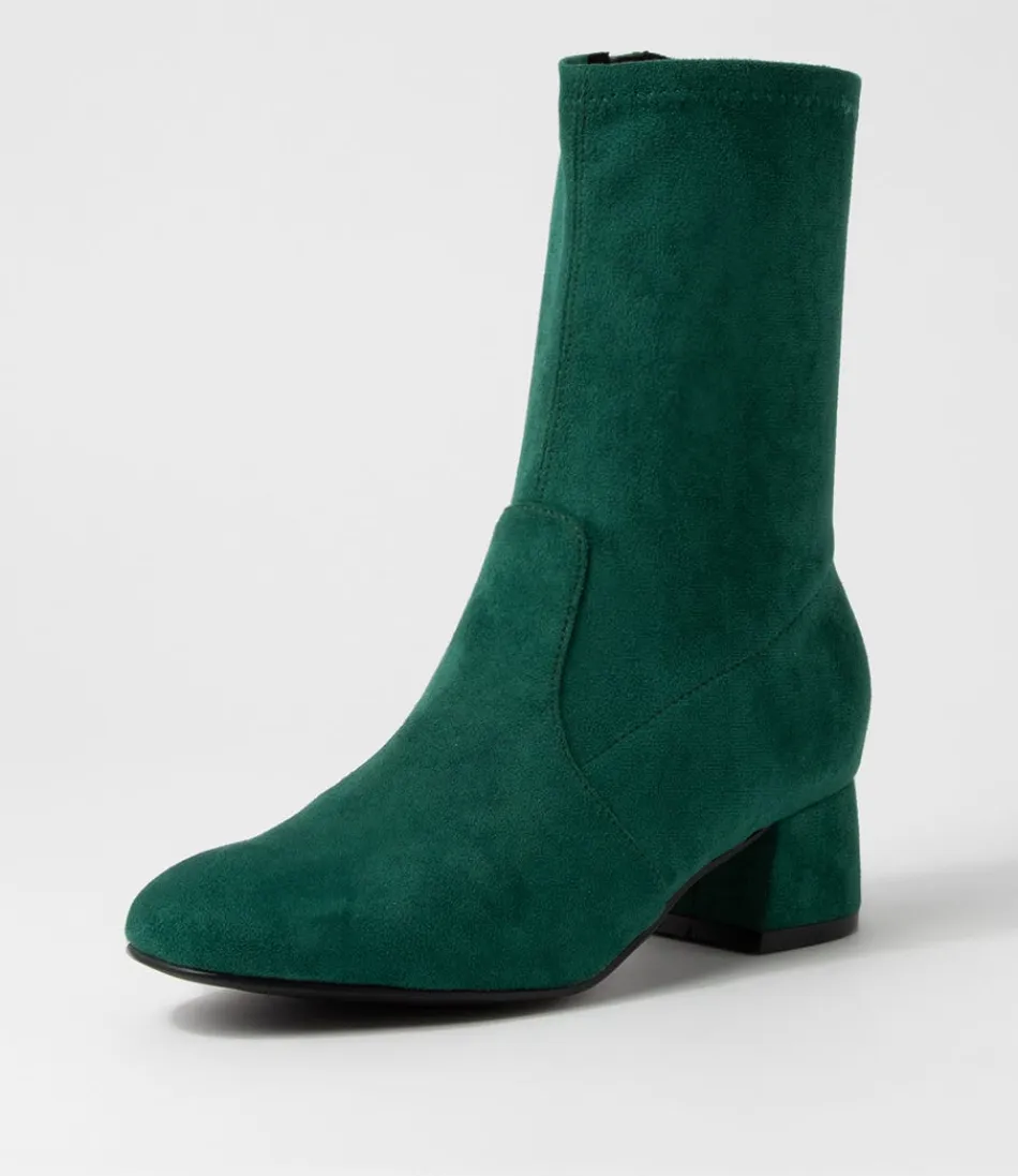 Women ZIERA Boots<Zuka W Emerald Stretch Microsuede Ankle Boots