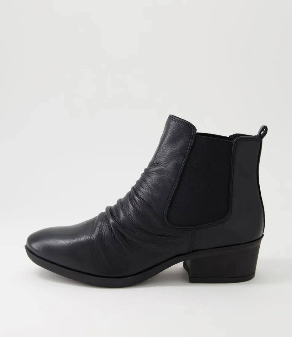 Women DIANA FERRARI Boots<Zuri Black Leather Ankle Boots