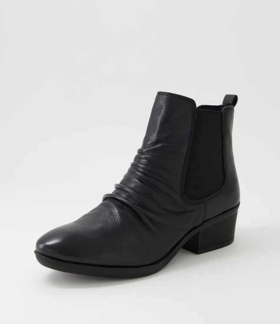 Women DIANA FERRARI Boots<Zuri Black Leather Ankle Boots